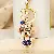 Wholesale Rhinestone Bear Car Key Charm Supply for Retailers - Puppy Blue-single OPP bag packaging