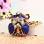Wholesale Rhinestone Bear Car Key Charm Supply for Retailers - God of Wealth Sapphire-single OPP bag packaging