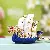 Wholesale Rhinestone Bear Car Key Charm Supply for Retailers - Smooth sailing blue-single OPP bag packaging