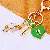 Wholesale Four-Leaf Clover Love Lock Keychains for Retailers - Four-leaf clover love lock green-single OPP bag packaging