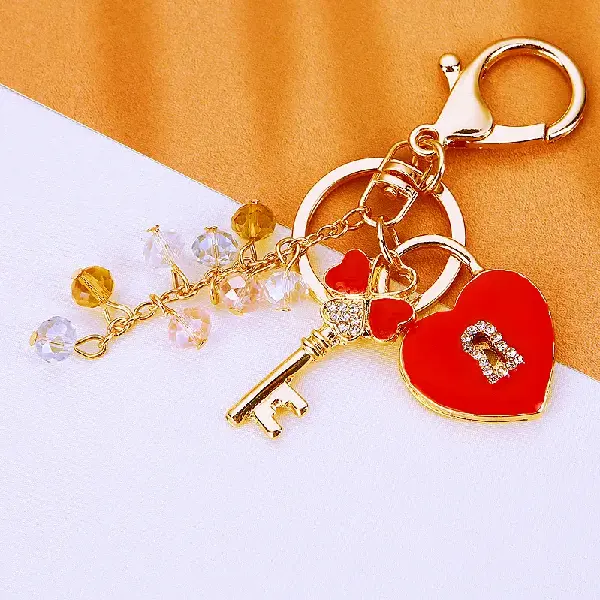 Four-leaf clover love lock red-single OPP bag packaging,chaincharmsupply.com