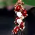 Wholesale Four-Leaf Clover Love Lock Keychains for Retailers - Pearl pomegranate flower-single OPP bag packaging