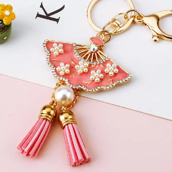Flower fan pink-single OPP bag packaging,chaincharmsupply.com