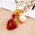 Wholesale Four-Leaf Clover Love Lock Keychains for Retailers - Pearl Cranberries-Individual OPP Bag Packaging