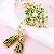 Wholesale Four-Leaf Clover Love Lock Keychains for Retailers - Pearl Clover Green - Single OPP bag packaging
