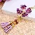 Wholesale Four-Leaf Clover Love Lock Keychains for Retailers - Pearl Clover Purple-Single OPP bag packaging