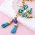Wholesale Four-Leaf Clover Love Lock Keychains for Retailers - Pearl Clover Blue-Single OPP bag packaging