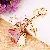 Wholesale Four-Leaf Clover Love Lock Keychains for Retailers - Metal tassel pink and white series-single OPP bag packaging