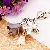 Wholesale Four-Leaf Clover Love Lock Keychains for Retailers - Metallic tassel gray and white-single OPP bag packaging