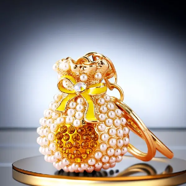 Pearl love lucky bag yellow-single OPP bag packaging,chaincharmsupply.com