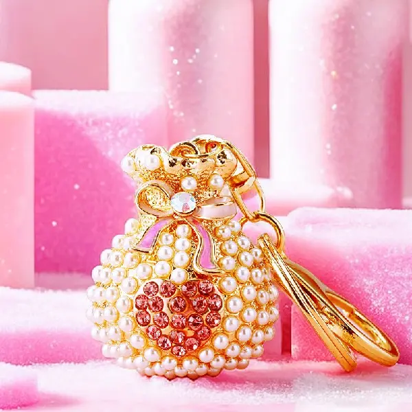 Pearl love lucky bag pink-single OPP bag packaging,chaincharmsupply.com