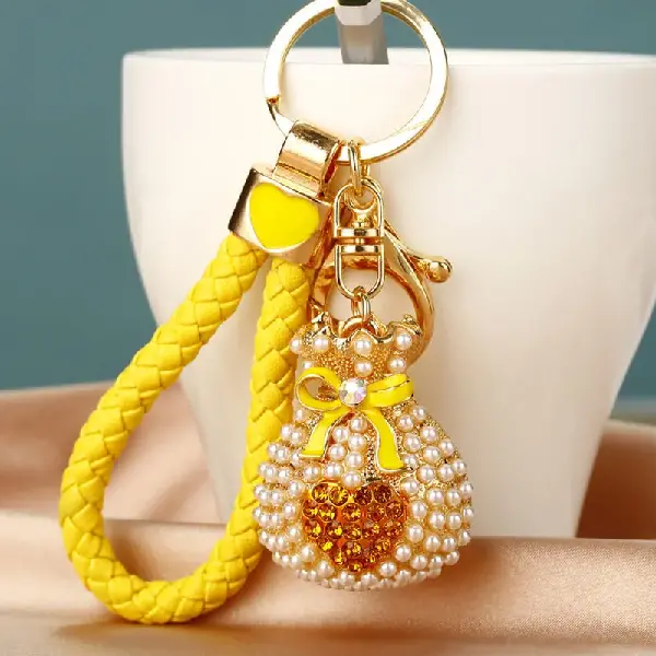 BV Pearl Love Lucky Bag Yellow-single OPP bag packaging,chaincharmsupply.com