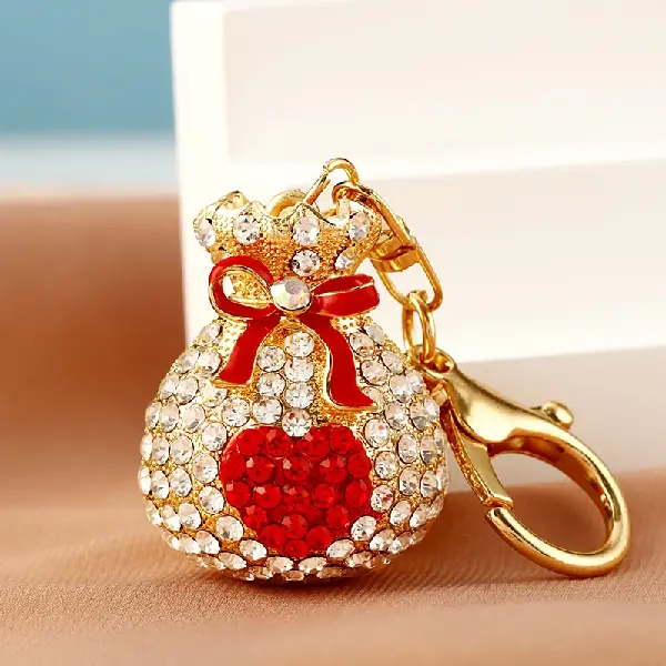 Rhinestone love bag red - single OPP bag packaging,chaincharmsupply.com