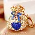 Wholesale Pearl Love Lucky Bag Keychains for Retailers - Rhinestone Love Lucky Bag Sapphire-single OPP bag packaging