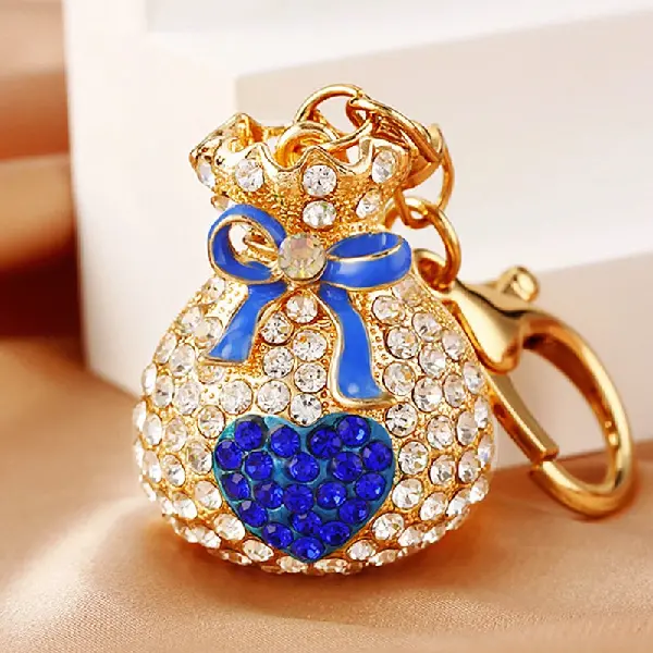 Rhinestone Love Lucky Bag Sapphire-single OPP bag packaging,chaincharmsupply.com