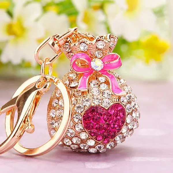Rhinestone love lucky bag rose red-single OPP bag packaging,chaincharmsupply.com