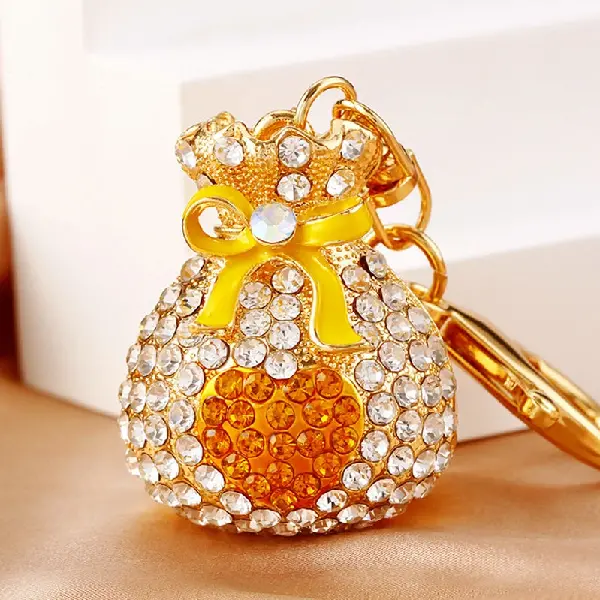 Rhinestone love bag yellow-single OPP bag packaging,chaincharmsupply.com