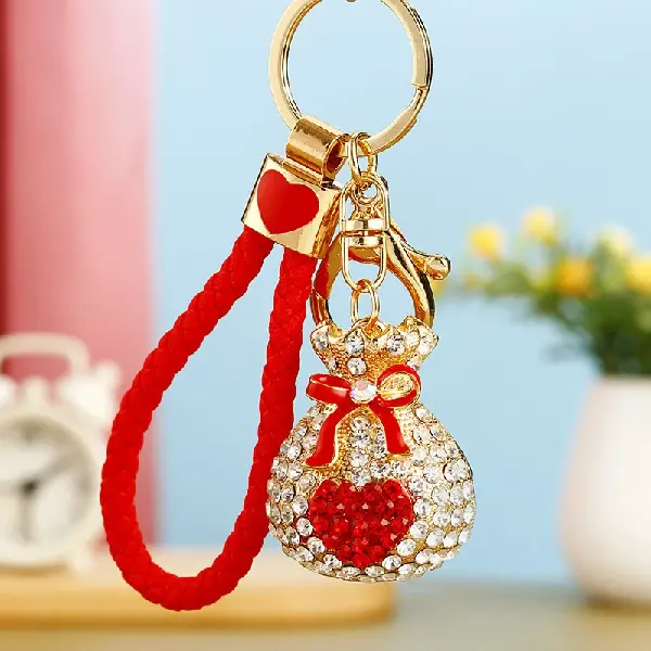 BV rhinestone love bag red-single OPP bag packaging,chaincharmsupply.com