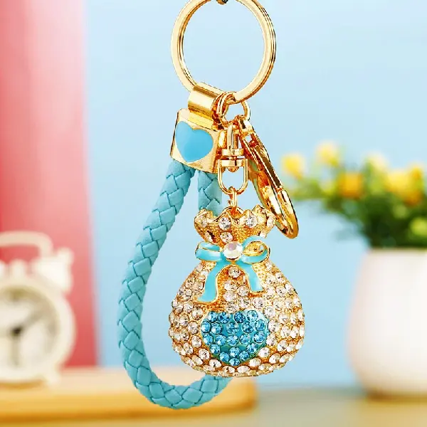 BV rhinestone love bag sky blue-single OPP bag packaging,chaincharmsupply.com