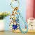 Wholesale Pearl Love Lucky Bag Keychains for Retailers - BV rhinestone love lucky bag sapphire blue-single OPP bag packaging