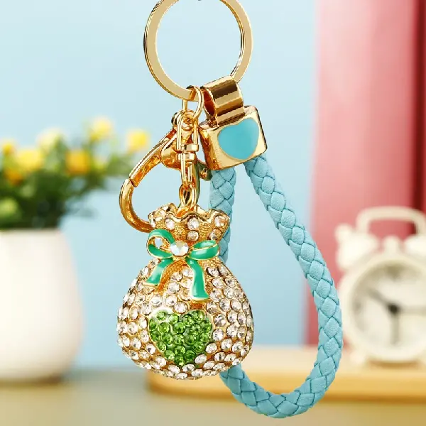 BV rhinestone love lucky bag green-single OPP bag packaging,chaincharmsupply.com