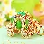 Rhinestone Pumpkin Keychain Wholesale Supply for Quality Retail - Cinderella Pumpkin Cart Green-Single OPP bag packaging