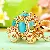 Rhinestone Pumpkin Keychain Wholesale Supply for Quality Retail - Cinderella Pumpkin Cart Sky Blue-Single OPP Bag Packaging