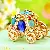 Rhinestone Pumpkin Keychain Wholesale Supply for Quality Retail - Cinderella Pumpkin Car Royal Blue - Single OPP bag packaging
