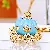 Rhinestone Pumpkin Keychain Wholesale Supply for Quality Retail - Blue single side-single OPP bag packaging