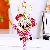 Wholesale Feng Shui Koala Bear Keychains - Car & Bag Charms - Koala Bear Rose Red-single OPP bag packaging