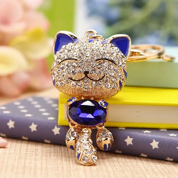Lucky Cat Royal Blue-single OPP bag packaging,chaincharmsupply.com