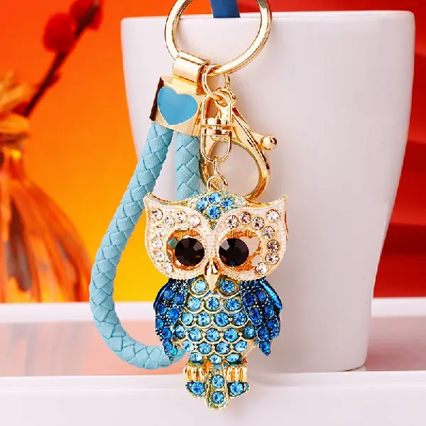 Sky blue rope + owl blue-single OPP bag packaging,chaincharmsupply.com