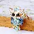 Premium Rhinestone-Encrusted Owl Keychains Wholesale Supply - Rhinestone Owl Blue - Single OPP bag packaging