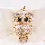 Premium Rhinestone-Encrusted Owl Keychains Wholesale Supply - Rhinestone Owl White - Single OPP bag packaging