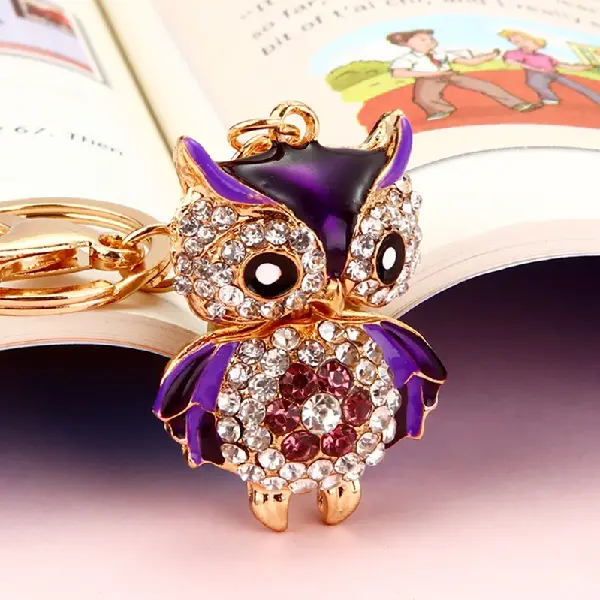 Flower Owl Purple-Single OPP bag packaging,chaincharmsupply.com