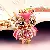 Premium Rhinestone-Encrusted Owl Keychains Wholesale Supply - Flower Owl Pink-Single OPP bag packaging