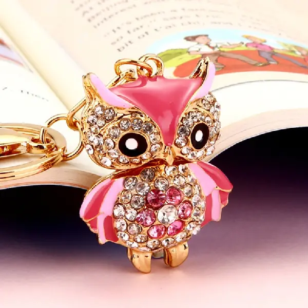 Flower Owl Pink-Single OPP bag packaging,chaincharmsupply.com