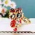 Premium Rhinestone-Encrusted Owl Keychains Wholesale Supply - Bow Owl Red-Single OPP bag packaging