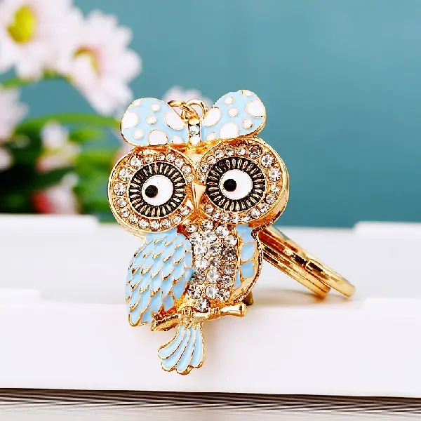 Bow Owl Blue-Single OPP bag packaging,chaincharmsupply.com