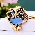 Premium Rhinestone-Encrusted Owl Keychains Wholesale Supply - A66 gemstone owl sapphire-single OPP bag packaging