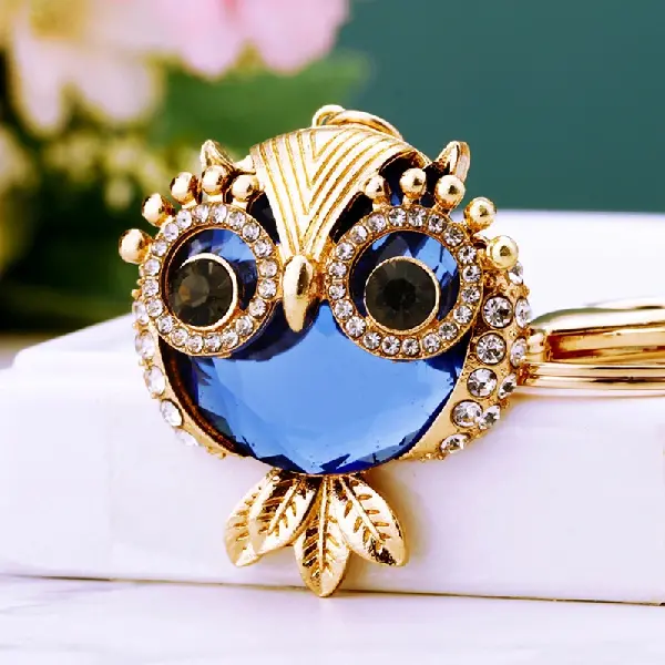 A66 gemstone owl sapphire-single OPP bag packaging,chaincharmsupply.com