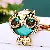 Premium Rhinestone-Encrusted Owl Keychains Wholesale Supply - A66 gem owl green-single OPP bag packaging