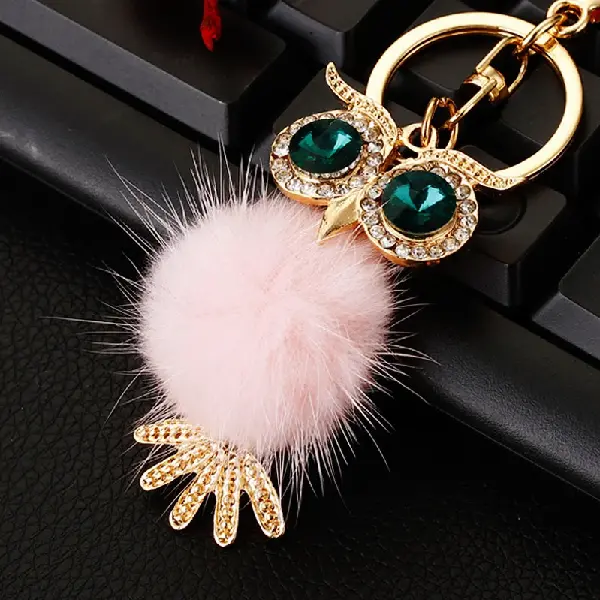 Plush Owl Pink-single OPP bag packaging,chaincharmsupply.com