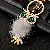 Premium Rhinestone-Encrusted Owl Keychains Wholesale Supply - Plush Owl Gray-Single OPP bag packaging