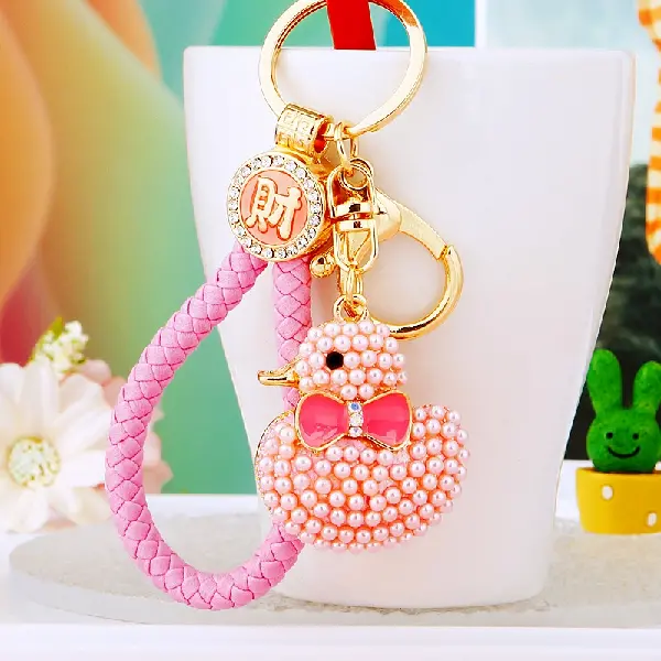 Pink Lucky Rope + A305 Pearl Duck Pink - Single OPP bag packaging,chaincharmsupply.com