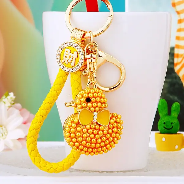 Yellow lucky rope + A305 pearl duck yellow - single OPP bag packaging,chaincharmsupply.com