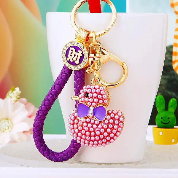 Dark Purple Lucky Rope + A305 Pearl Duck Purple - Single OPP Bag Packaging,chaincharmsupply.com