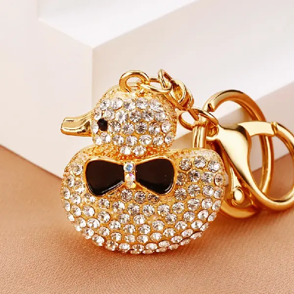 Full Rhinestone duck white - single OPP bag packaging,chaincharmsupply.com