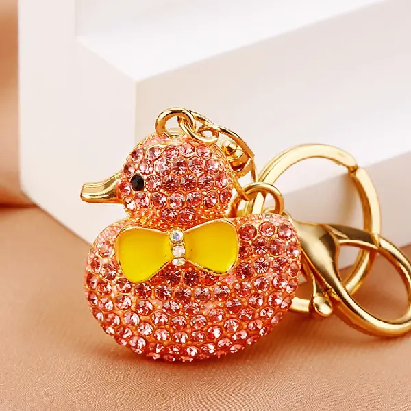Full Rhinestone duck pink-single OPP bag packaging,chaincharmsupply.com