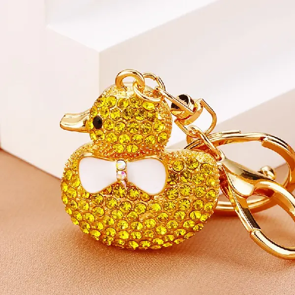 Full Rhinestone duck yellow-single OPP bag packaging,chaincharmsupply.com